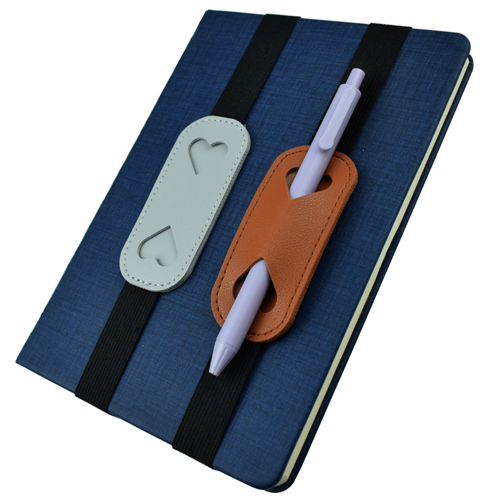Leather Work Notepad - Elastisches Stifthalterband aus PU-Leder für Notebook-Abdeckungen,