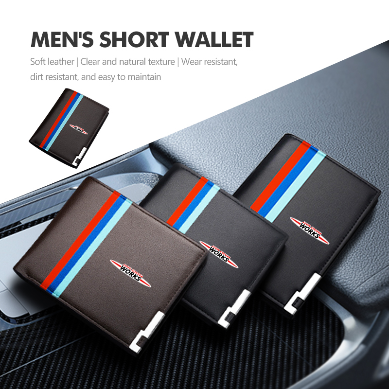 Leather Work For Car - Car Men Kurze Geldbörse, multifunktionale Geldbörse,