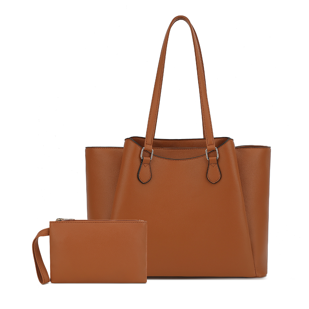Leather Works - Tragetasche für Damen, Große PU-Leder Schulterhandtasche