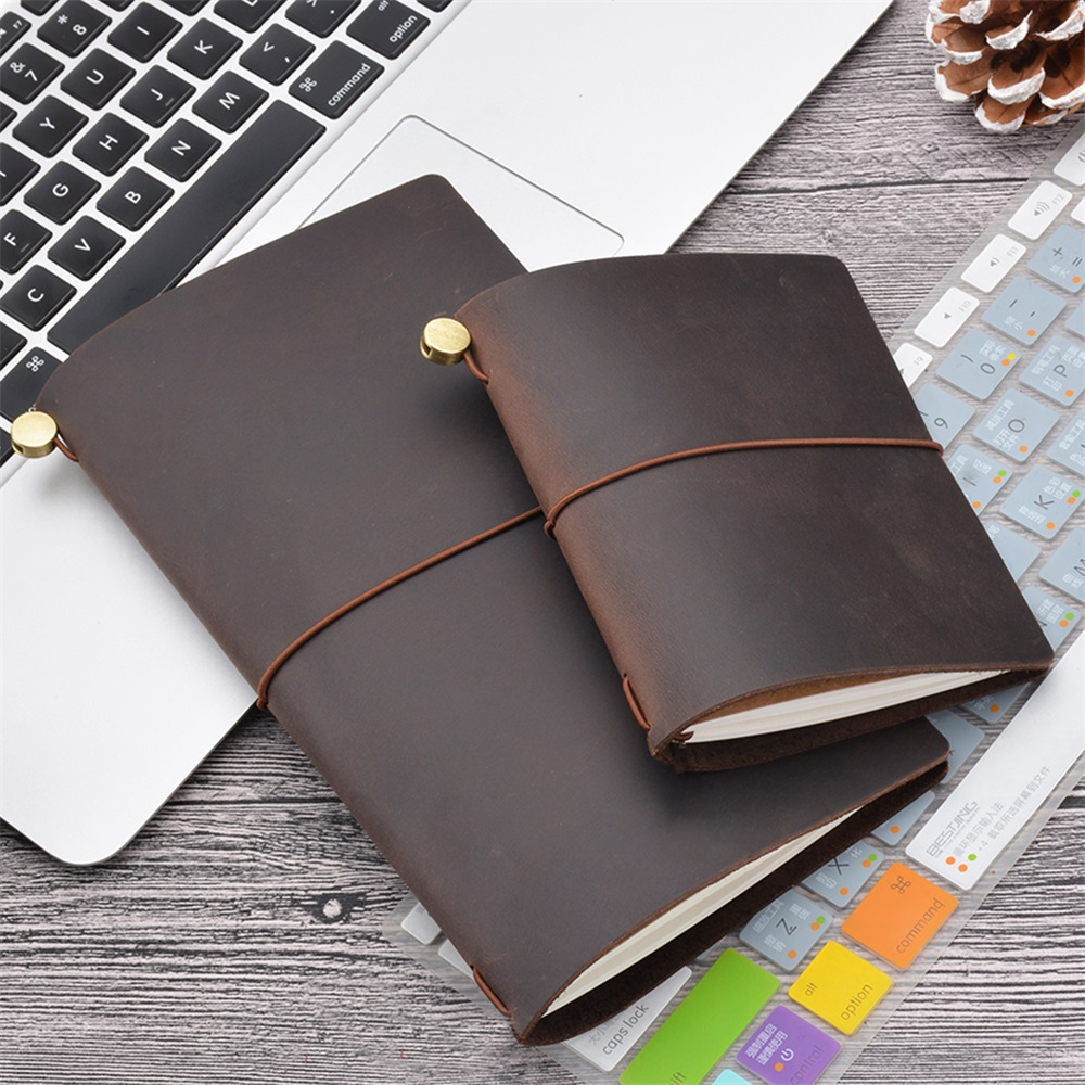 Leather Work Notepad - Reise-Notizbuch aus echtem Leder, DIY-Tagebuch, 8