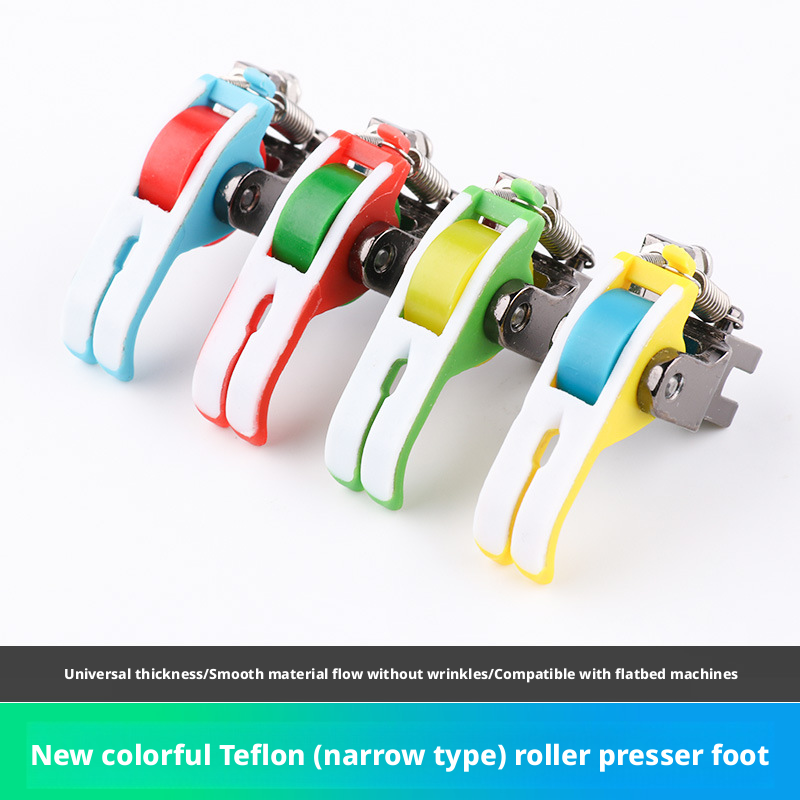 Leatherwork Roller - Hochleistungs-Teflon-Presserfuß in Zufallsfarbe für Flachbett-Nähmaschinen Glatter