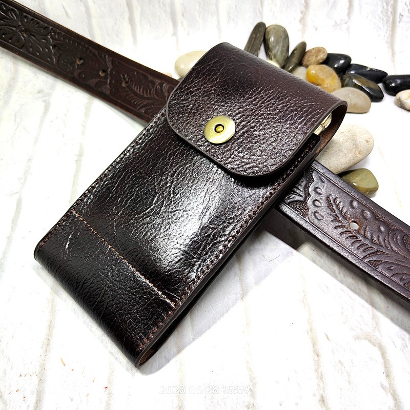 Leatherwork Belt - Handy Hüft tasche Echt leder Handy