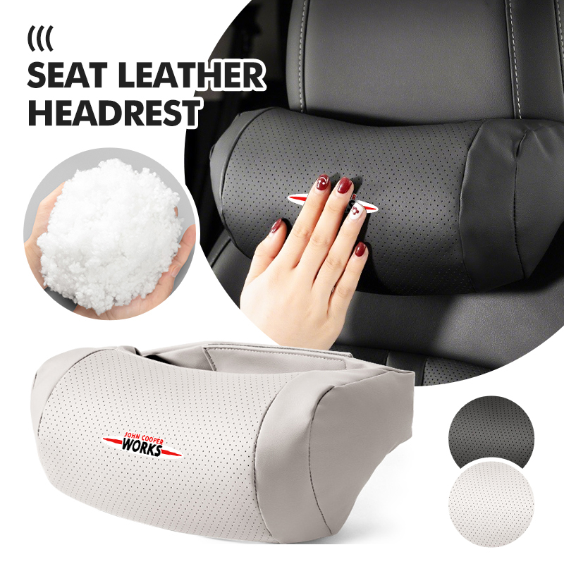 Leather Work For Car - Leder-Autositz-Kopfstütze Nackenstützkissen Lendenkissen für MINI R60