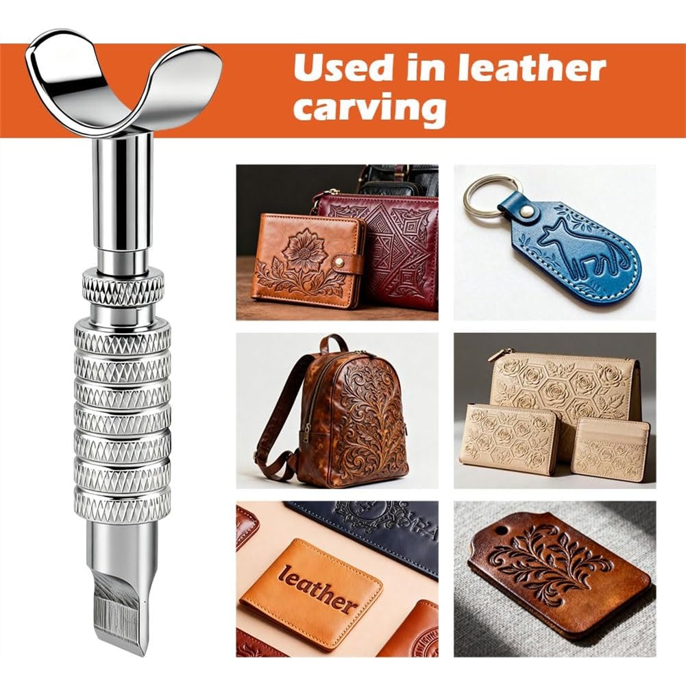Swivel Knife Tool - Leder-Drehmesser, verstellbar für Gravur und Prägung,