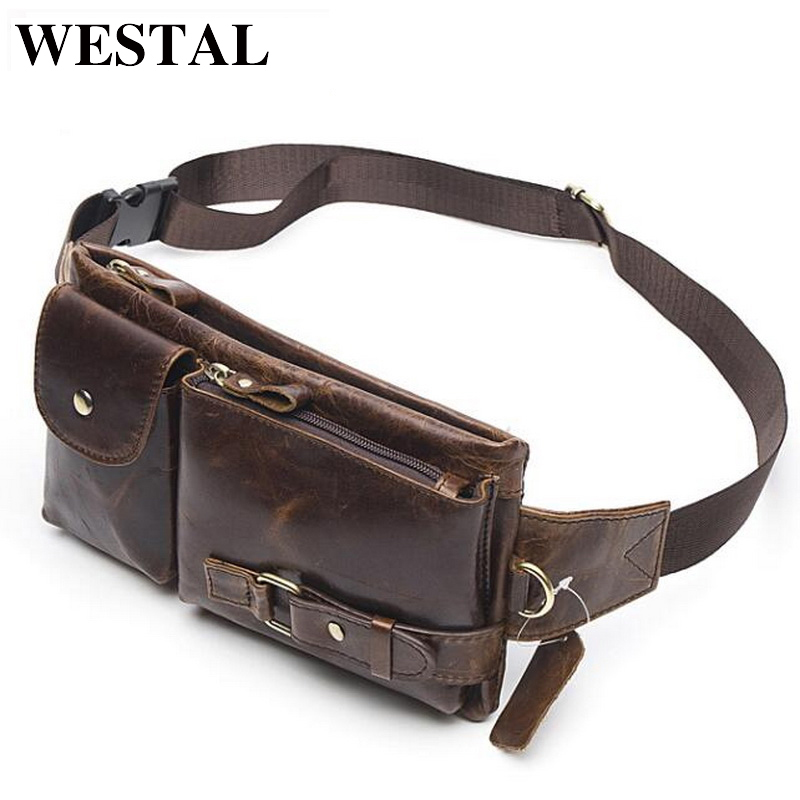 Leatherwork Belt - WESTAL Echtes Leder Taille Packs Männer